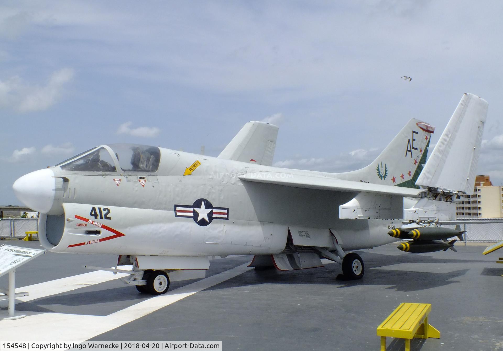154548, LTV A-7B Corsair II C/N B-188, LTV A-7B Corsair II at the USS Lexington Museum, Corpus Christi TX