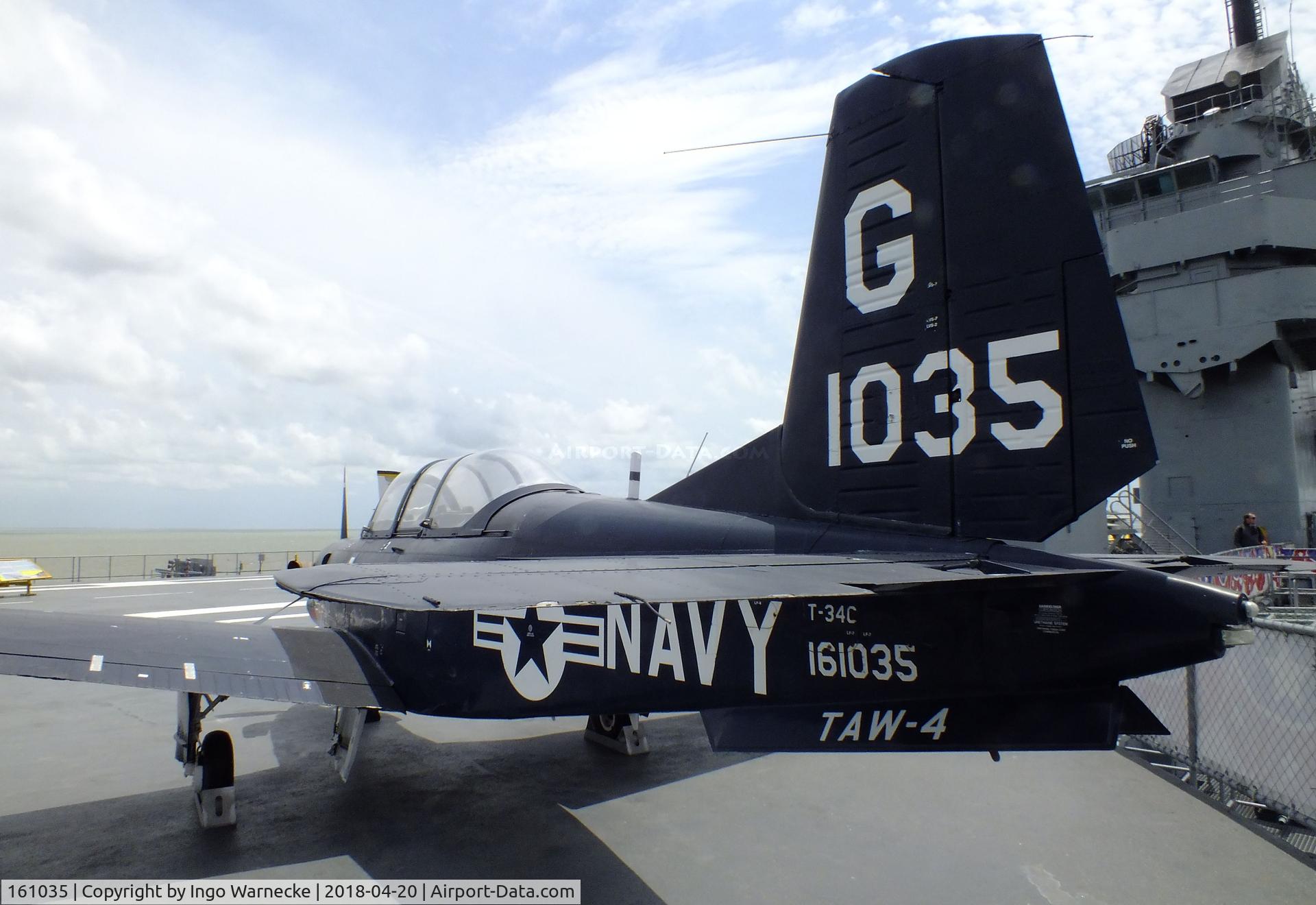 161035, Beech T-34C Turbo  Mentor C/N GL-163, Beechcraft T-34C Turbo Mentor at the USS Lexington Museum, Corpus Christi TX