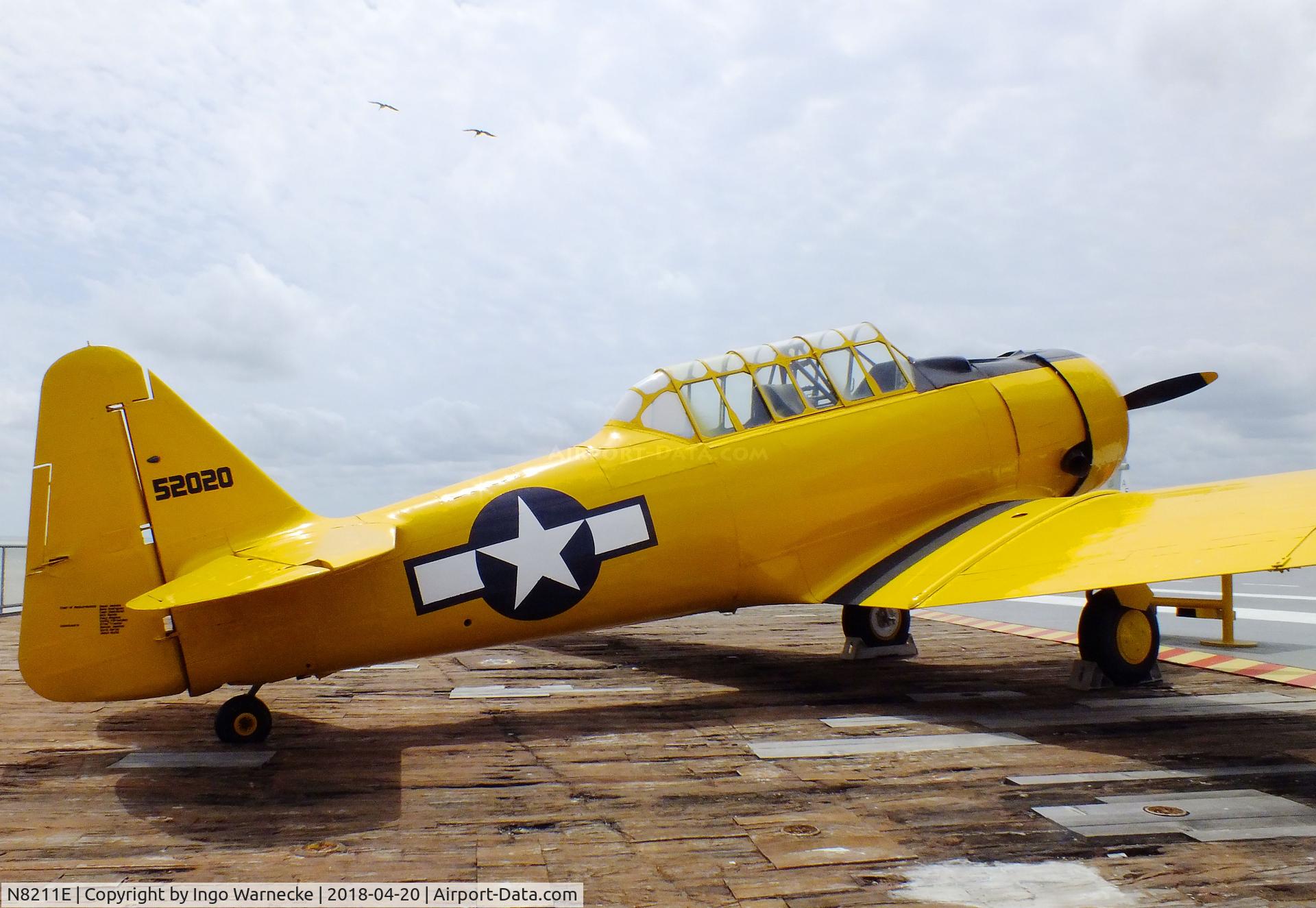N8211E, 1958 North American SNJ-5 Texan C/N 52020, North American SNJ-5 Texan at the USS Lexington Museum, Corpus Christi TX
