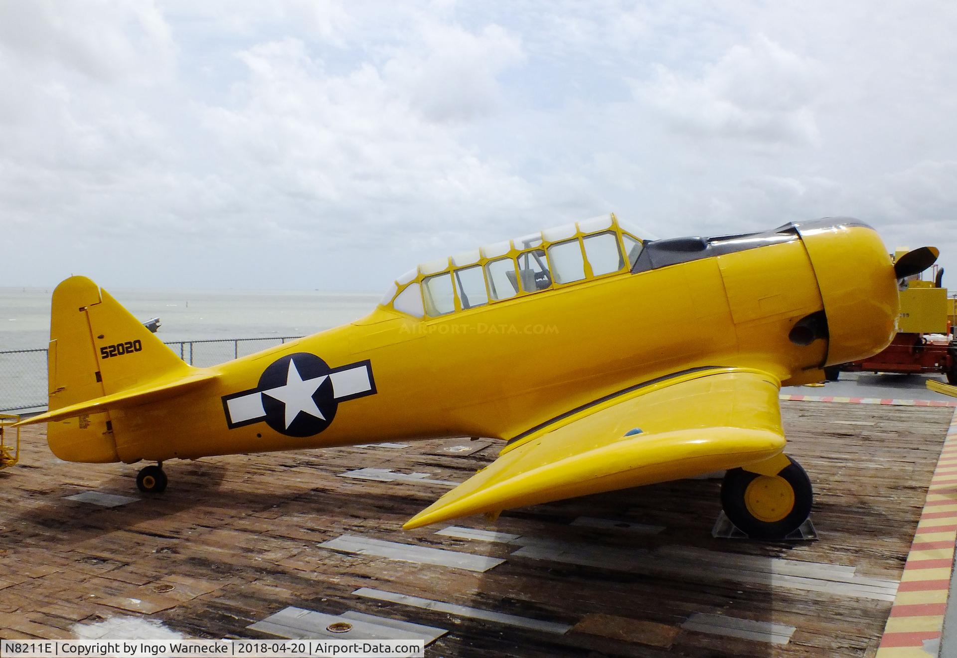 N8211E, 1958 North American SNJ-5 Texan C/N 52020, North American SNJ-5 Texan at the USS Lexington Museum, Corpus Christi TX