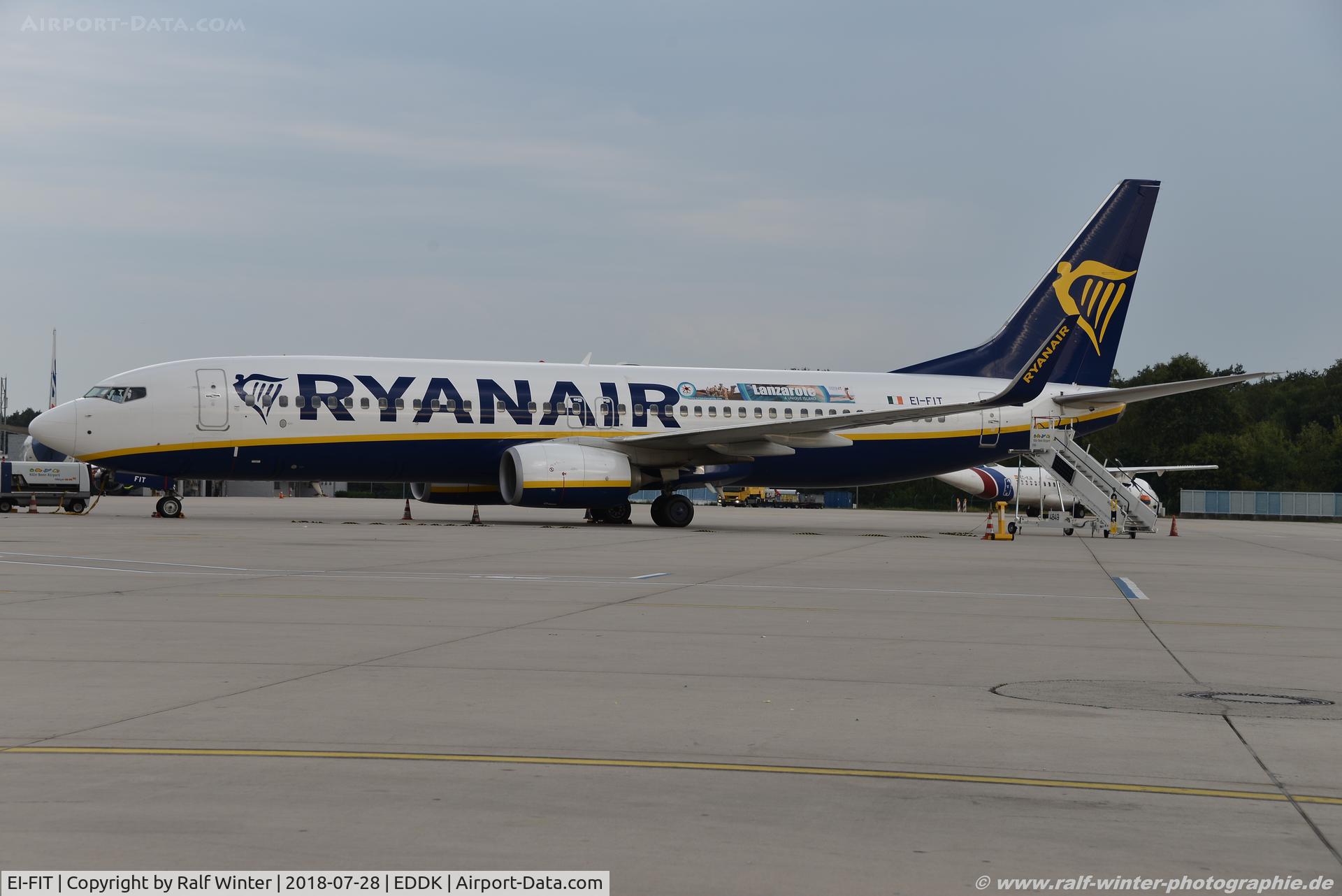 EI-FIT, 2015 Boeing 737-8AS C/N 44703, Boeing 737-8AS(W) - FR RYR Ryanair 'Lanzerote Sticker' - 44703 - EI-FIT - 28.07.2018 - CGN