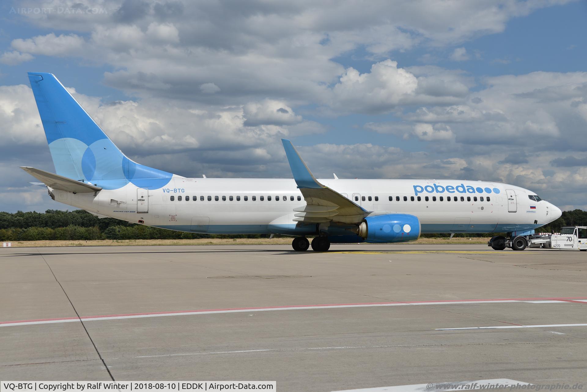 VQ-BTG, 2014 Boeing 737-8FZ C/N 41992, Boeing 737-8FZ - DP PBD Pobeda - 41992 - VQ-BTG - 10.08.2018 - CGN