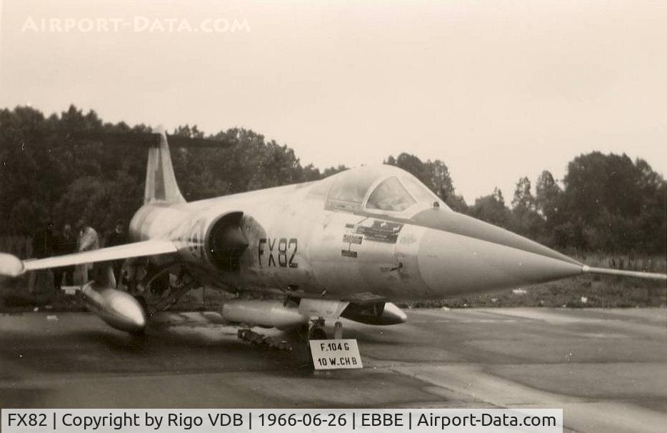 FX82, 1965 Lockheed F-104G Starfighter C/N 683-9140, Static display at Beauvechain airshow in 1966.
