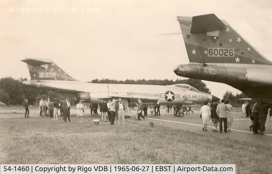 54-1460, 1954 McDonnell F-101C Voodoo C/N 75, Voodoo 54-1460 and 56-0026 of 81TFW at Brustem airshow 1965.
Was later converted to RF-101G.