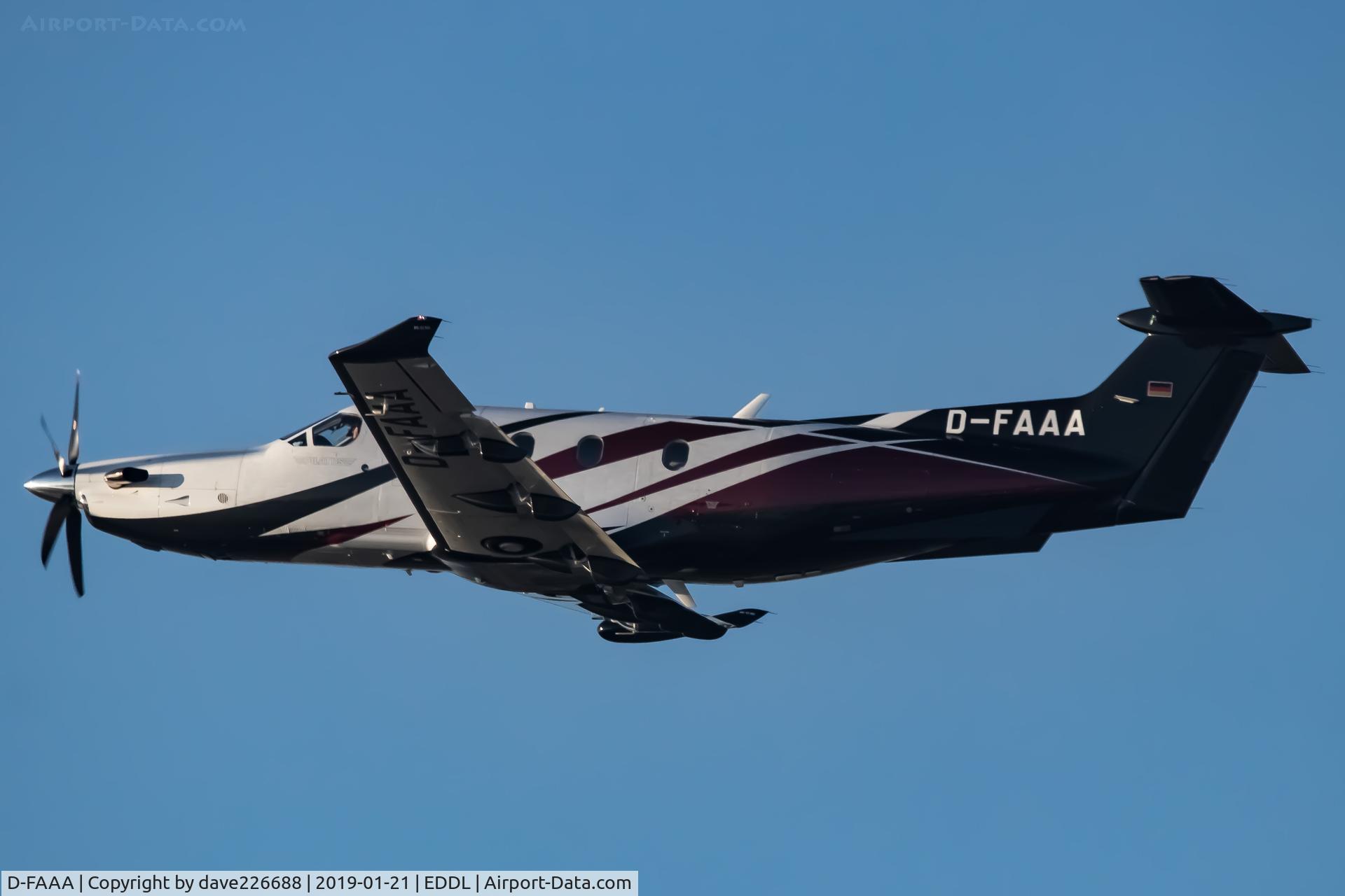 D-FAAA, 2014 Pilatus PC-12/47E C/N 1507, D FAAA heading out of Dusseldorf