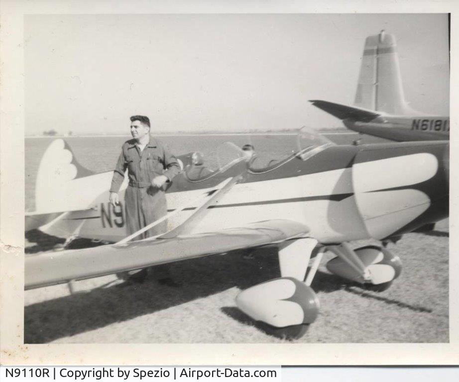 N9110R, 1961 Spezio Sport DAL-1 Tuholer C/N 1, Standing next to her is Designer and Builder Anthony 'Tony' Spezio somewhere in Oklahoma 1962