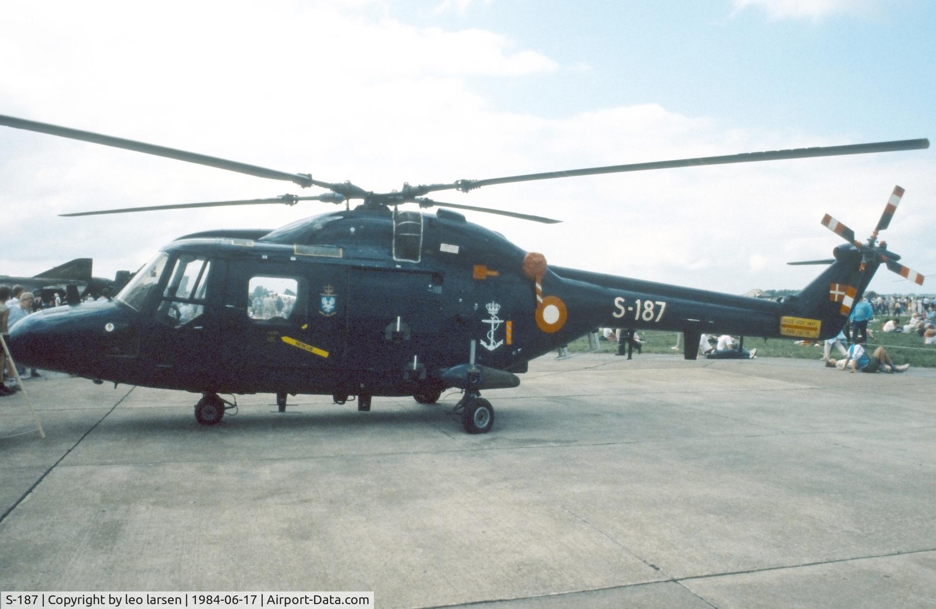 S-187, 1980 Westland Lynx Mk.80 C/N WA 187, FSN Værløse Air Show 17.6.1984
