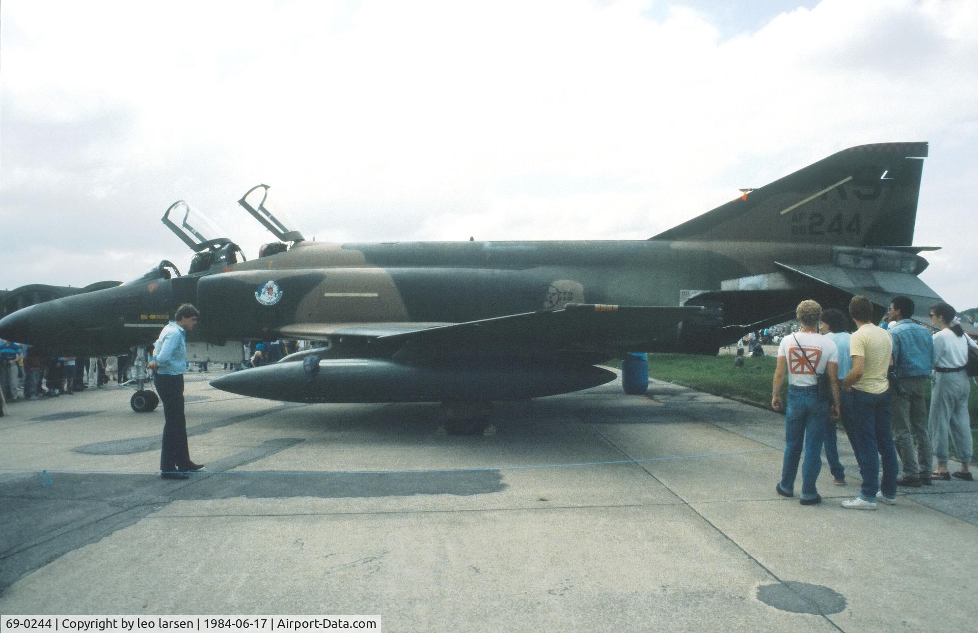 69-0244, 1970 McDonnell Douglas F-4G Phantom II C/N 3768, FSN Værløse Air Show 17.6.1984