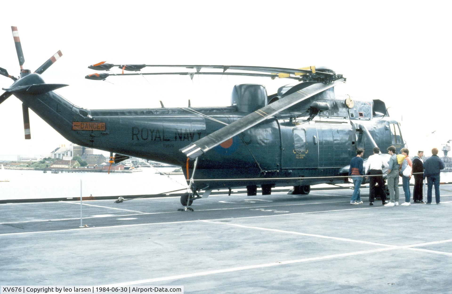 XV676, 1970 Westland Sea King HAS.6 C/N WA664, Copenhagen harbour 30.6.1984 on bord Illustrious