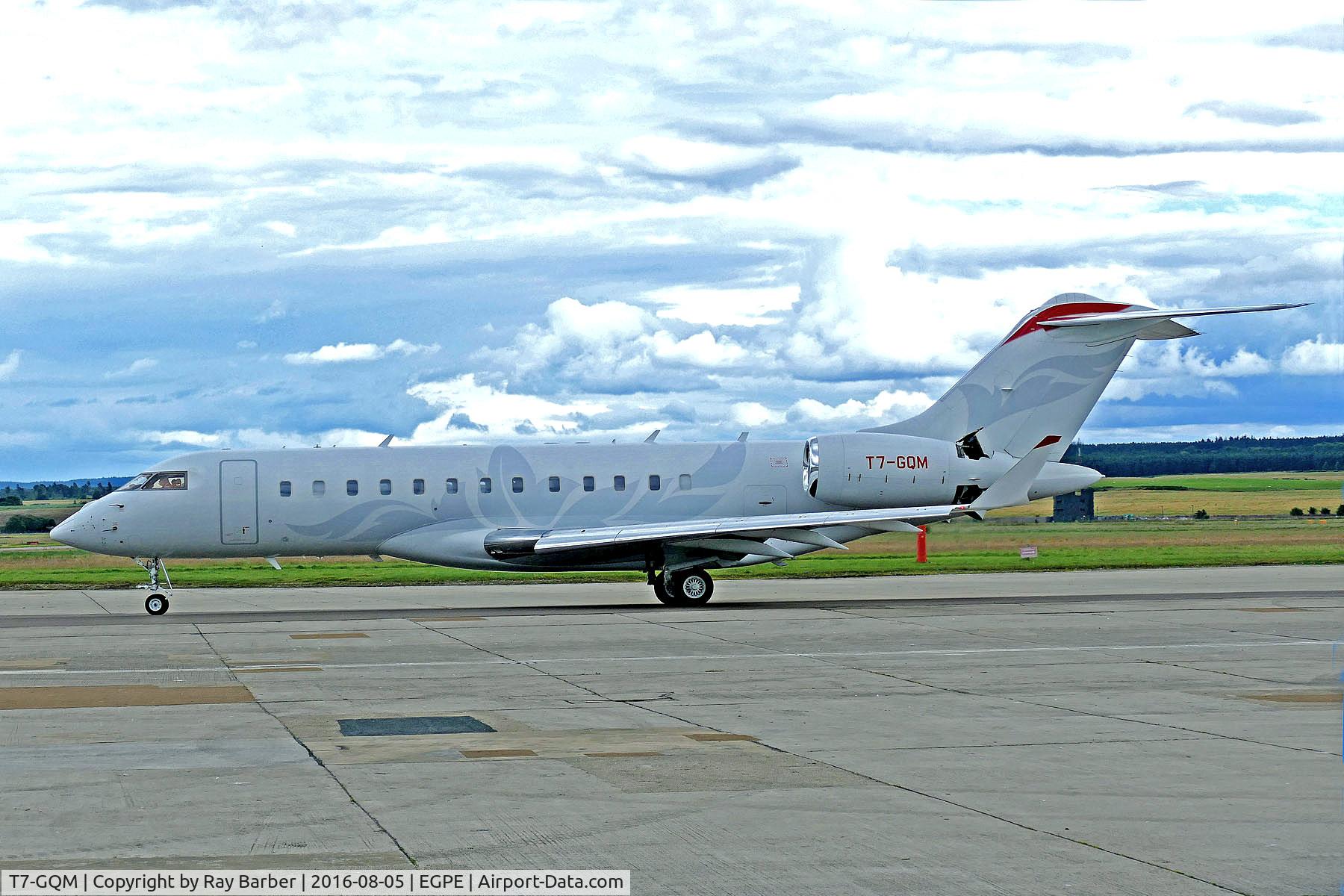 T7-GQM, 2006 Bombardier BD-700-1A10 Global Express C/N 9189, T7-GQM   Bombardier BD-700-1A10 Global Express XRS [9189] (Head Win Group) Inverness (Dalcross)~G 05/08/2016