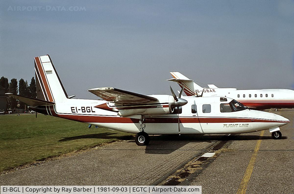 EI-BGL, 1977 Rockwell Commander 690B C/N 11507, EI-BGL   Rockwell 690B Turbo Commander [11507] (Flight Line) Cranfield~G 03/09/1981