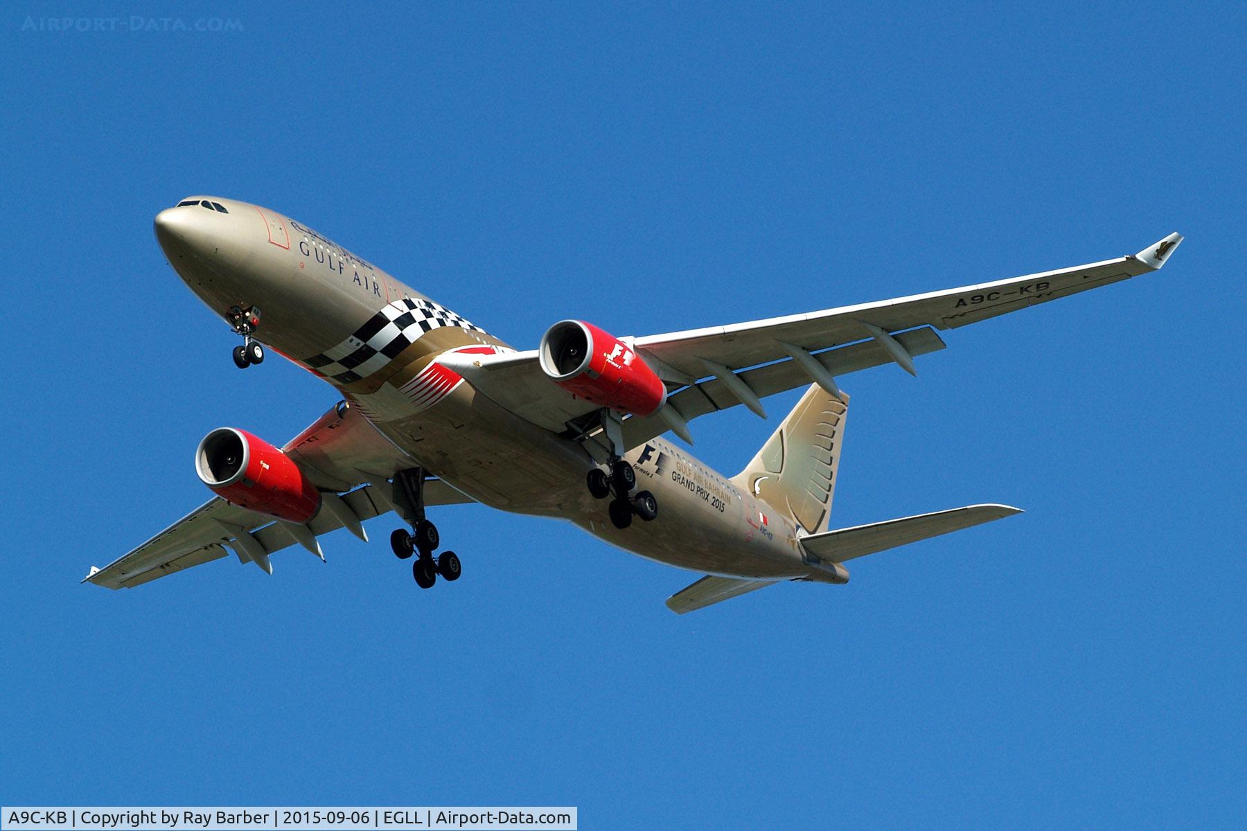 A9C-KB, 1999 Airbus A330-243 C/N 281, A9C-KB   Airbus A330-243 [281] (Gulf Air) Home~G 06/09/2015. Seen wearing 2015 Grand Prix titles.