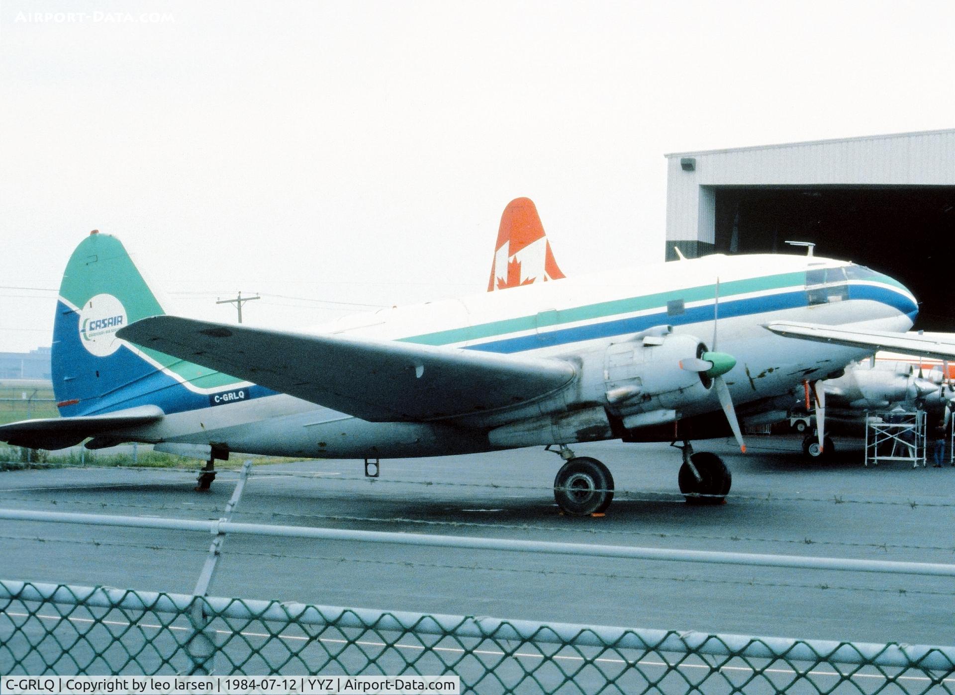 C-GRLQ, 1944 Curtiss C-46F Commando C/N 22469, Toronto 12.7.1984