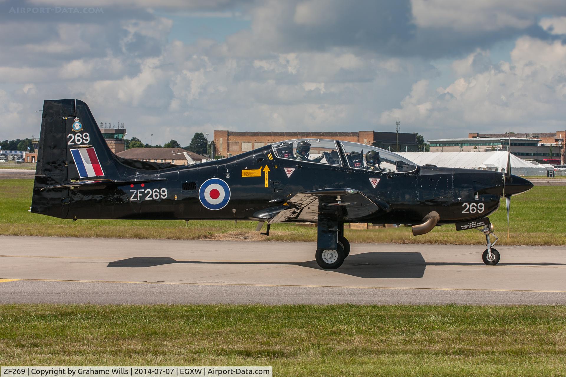 ZF269, 1991 Short S-312 Tucano T1 C/N S070/T53, Shorts Tucano T1 ZF269 1 FTS RAF, Waddington 7/7/14