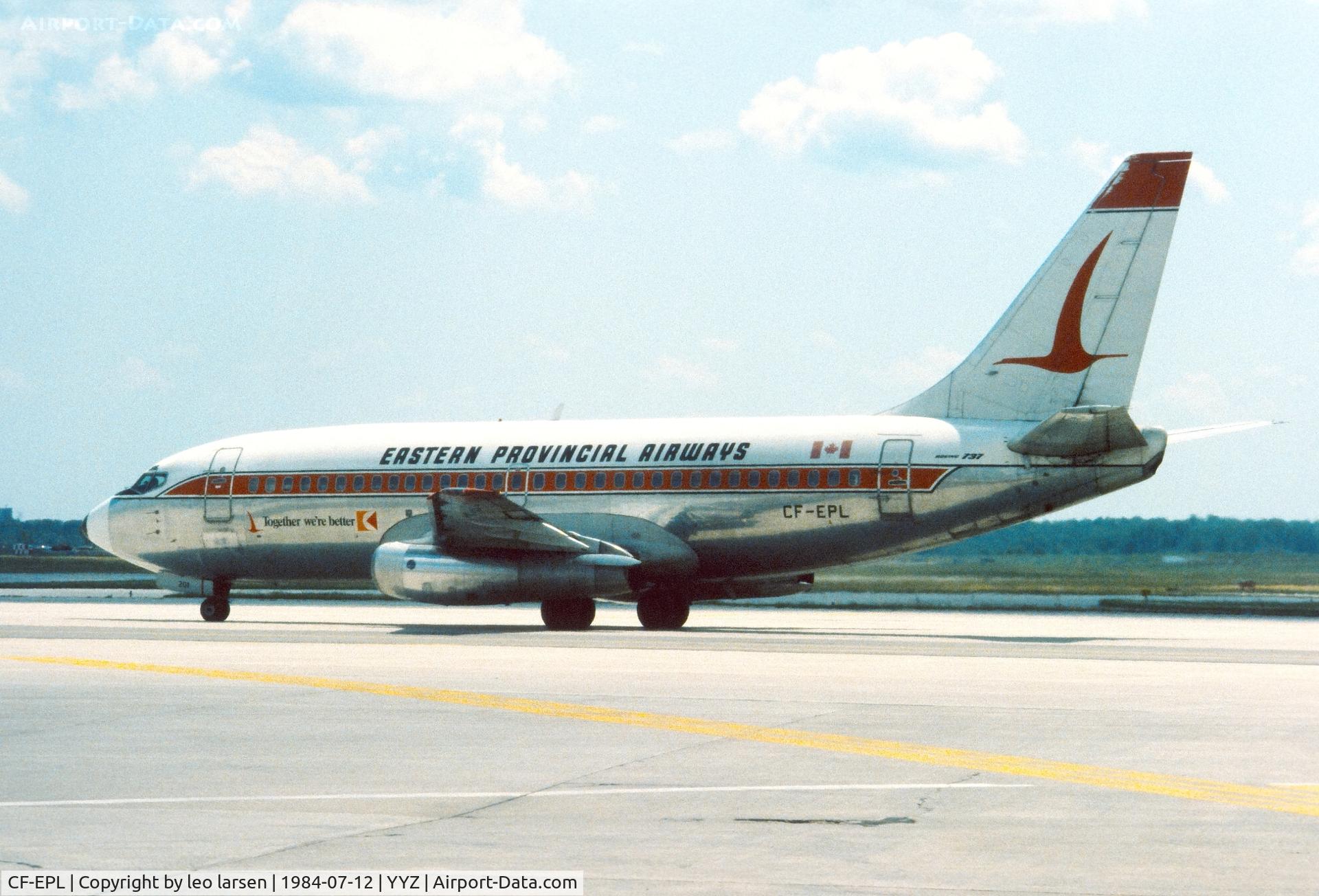 CF-EPL, 1969 Boeing 737-2E1 C/N C-FEPL, Toronto 12.7.1984