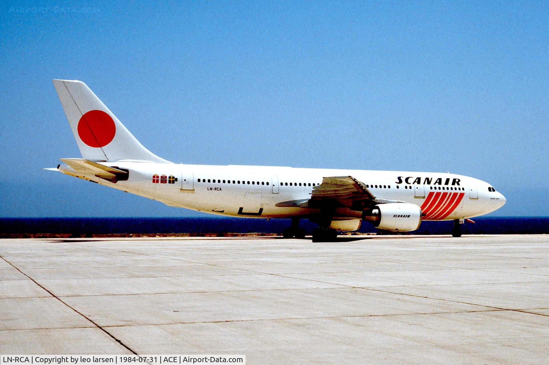 LN-RCA, 1979 Airbus A300B2-320 C/N 079, Arrecife  Lanzarote 31.7.1984