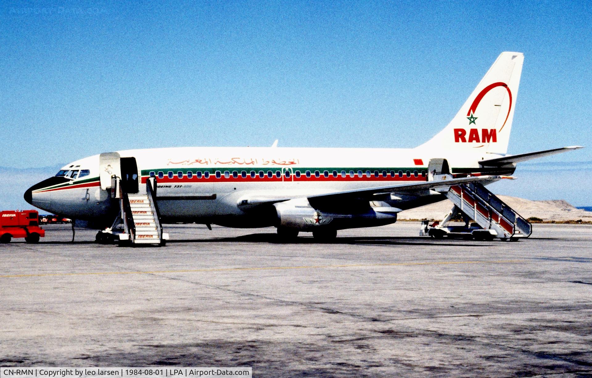 CN-RMN, 1983 Boeing 737-2B6C C/N 23050/975, Las Palmas 1.8.1984