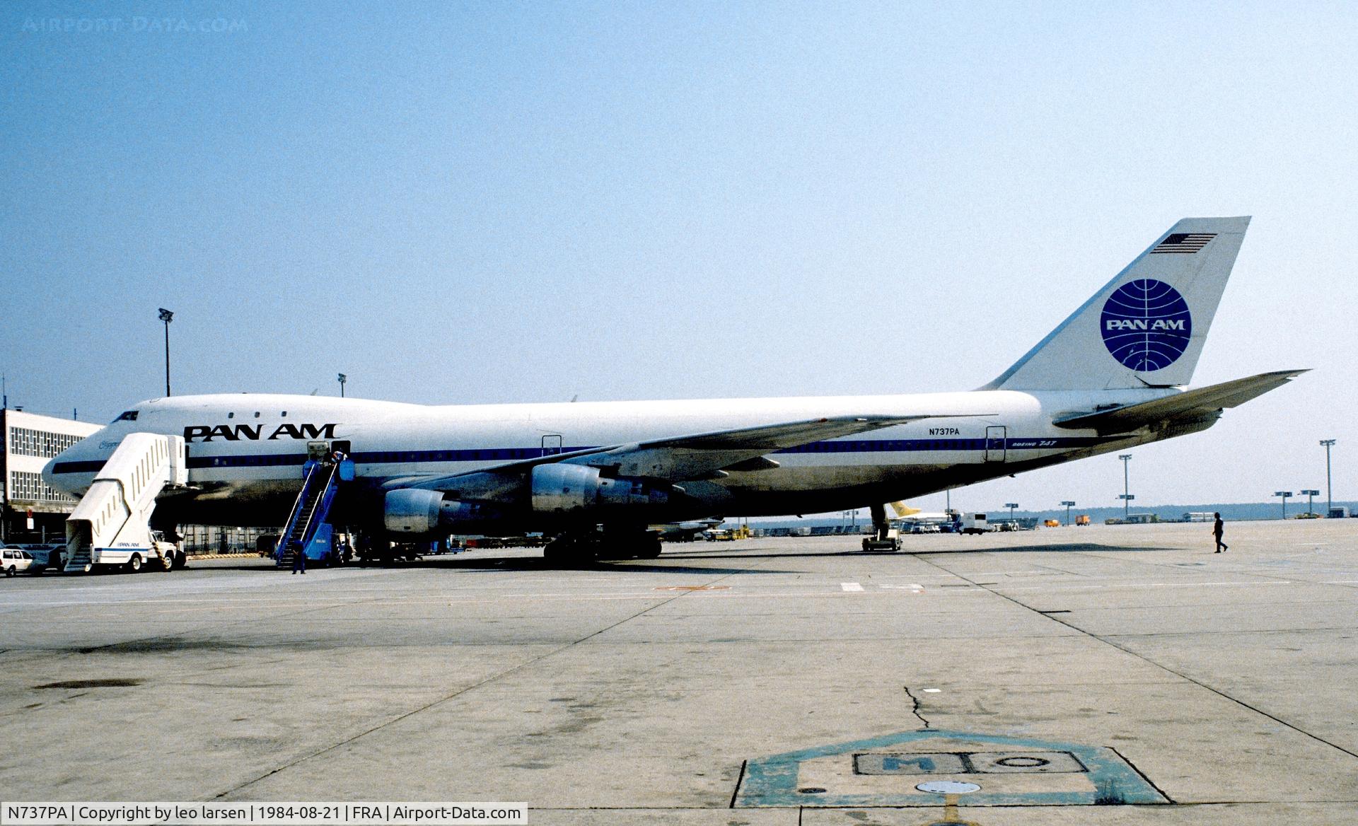N737PA, 1970 Boeing 747-121 C/N 19644, Frankfurt 21.8.1984