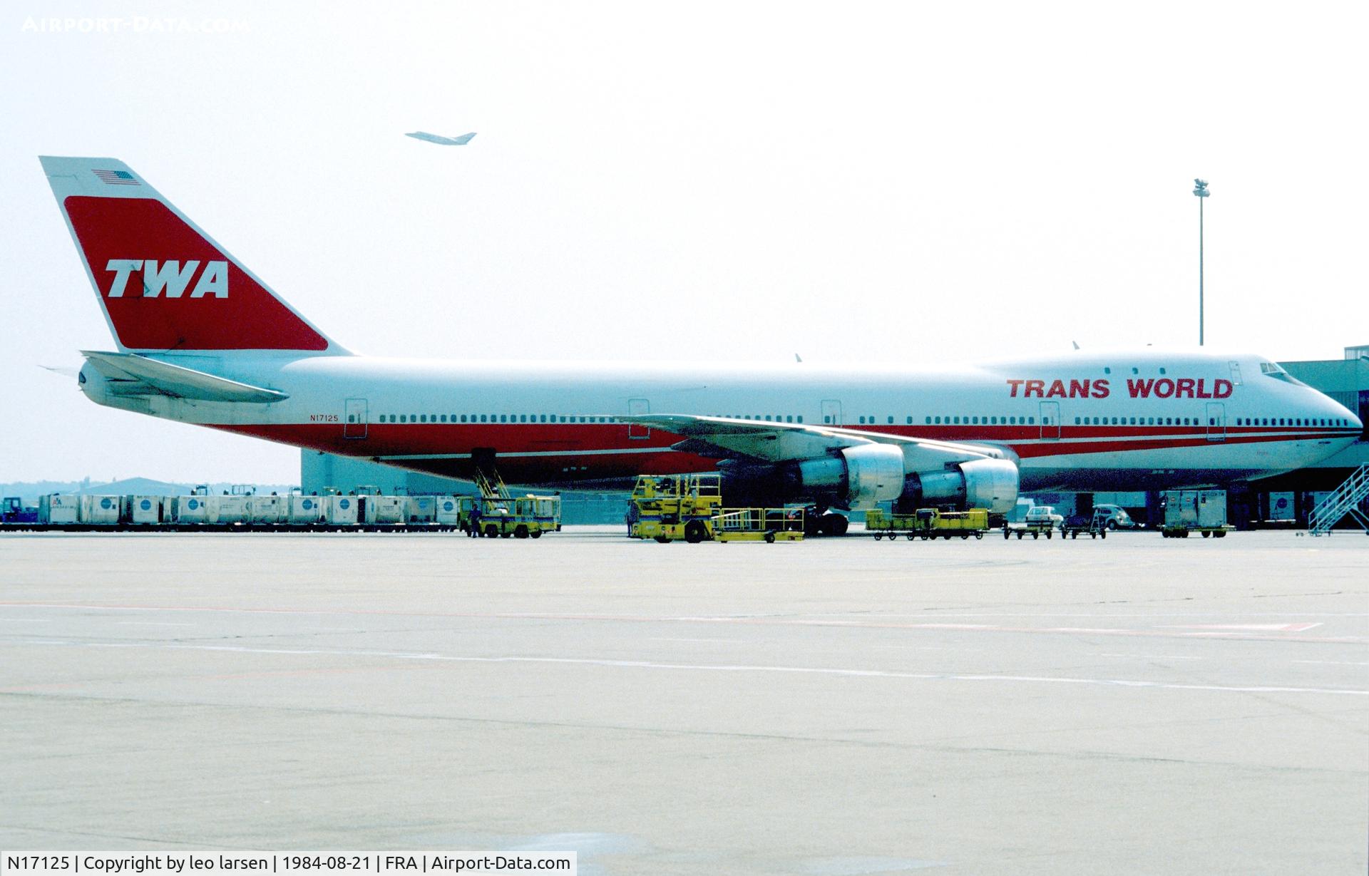 N17125, 1972 Boeing 747-136 C/N 20271, Frankfurt 21.8.1984