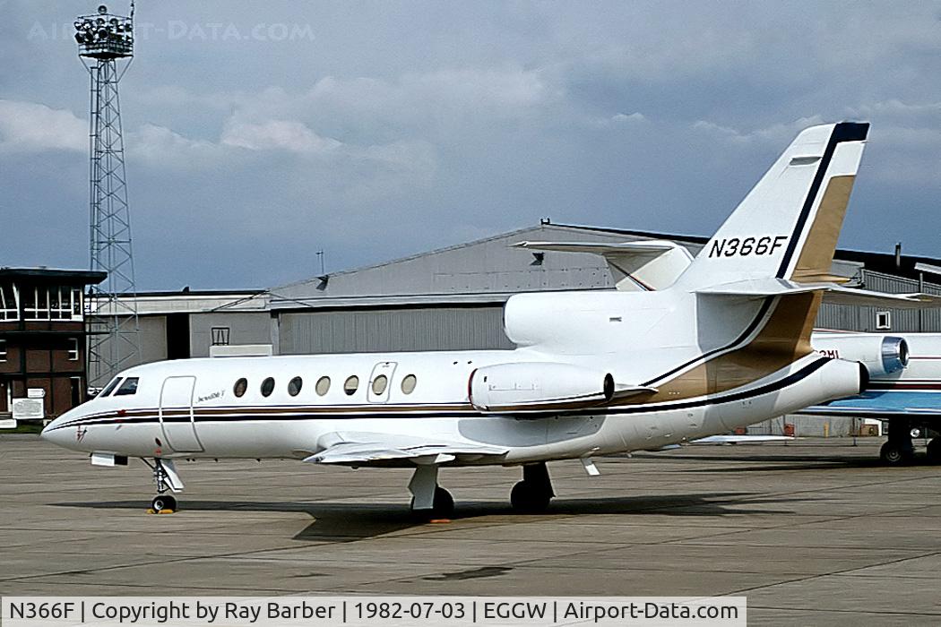 N366F, 1981 Dassault-Breguet Falcon 50 C/N 77, N366F   Dassault Falcon 50 [77] Luton~G 03/07/1982. From a slide.