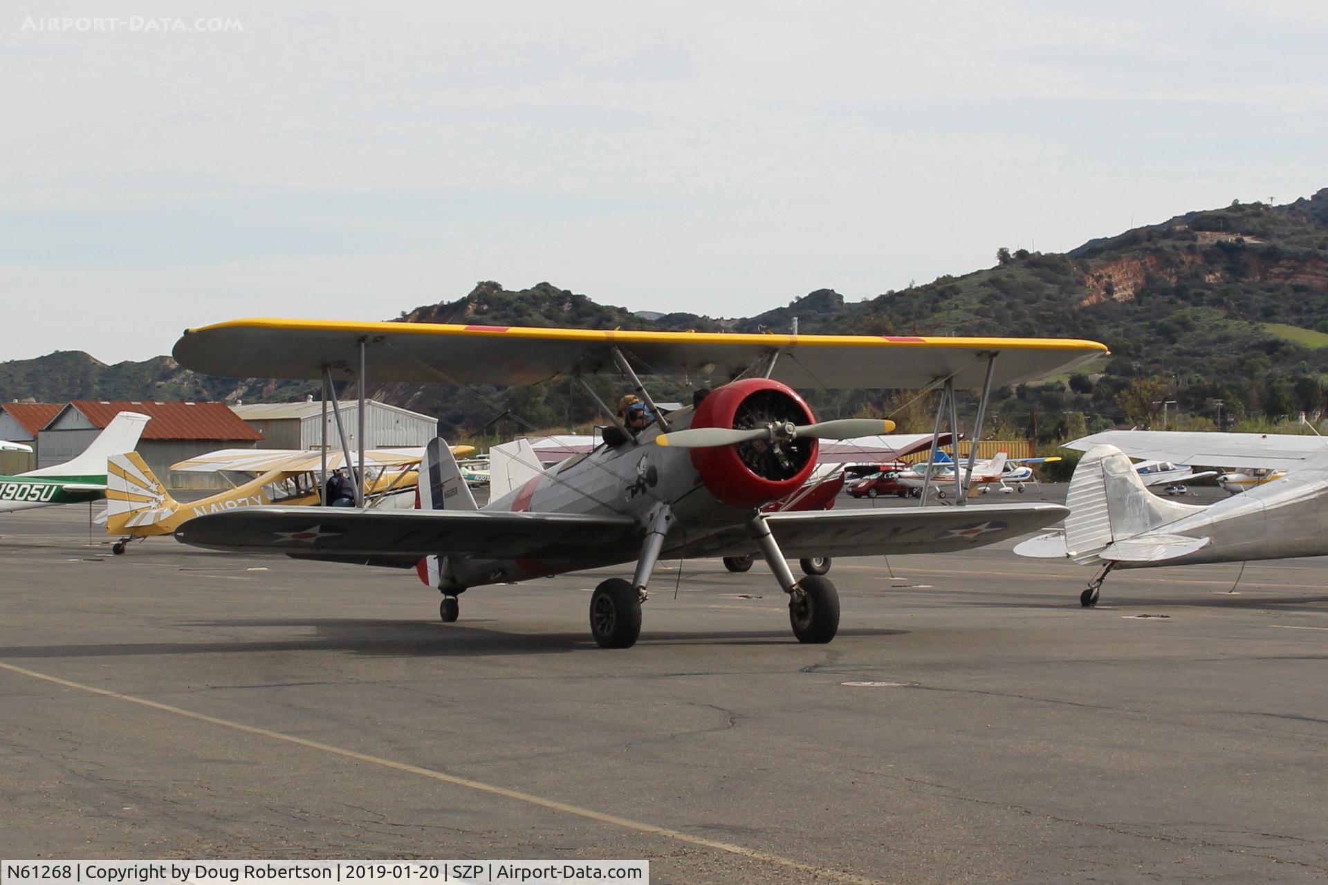 N61268, 1942 Boeing A75N1(PT17) C/N 75-3259, 1942 Boeing Stearman A75N1 (PT-17), Lycoming R680 radial, taxi to Rwy 04