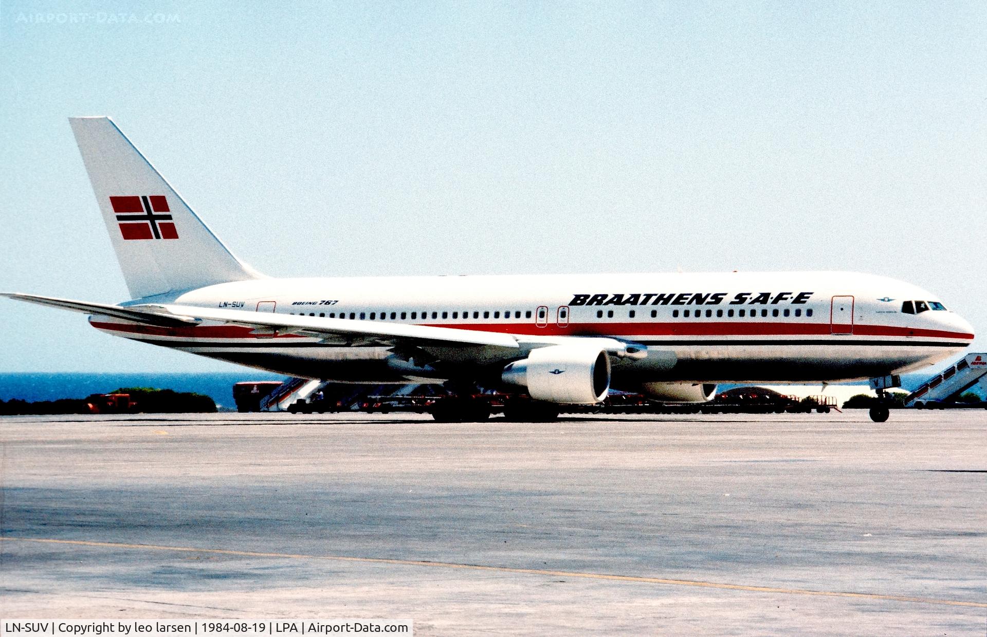 LN-SUV, 1984 Boeing 767-205 C/N 23057, Las Palmas 19.8..84