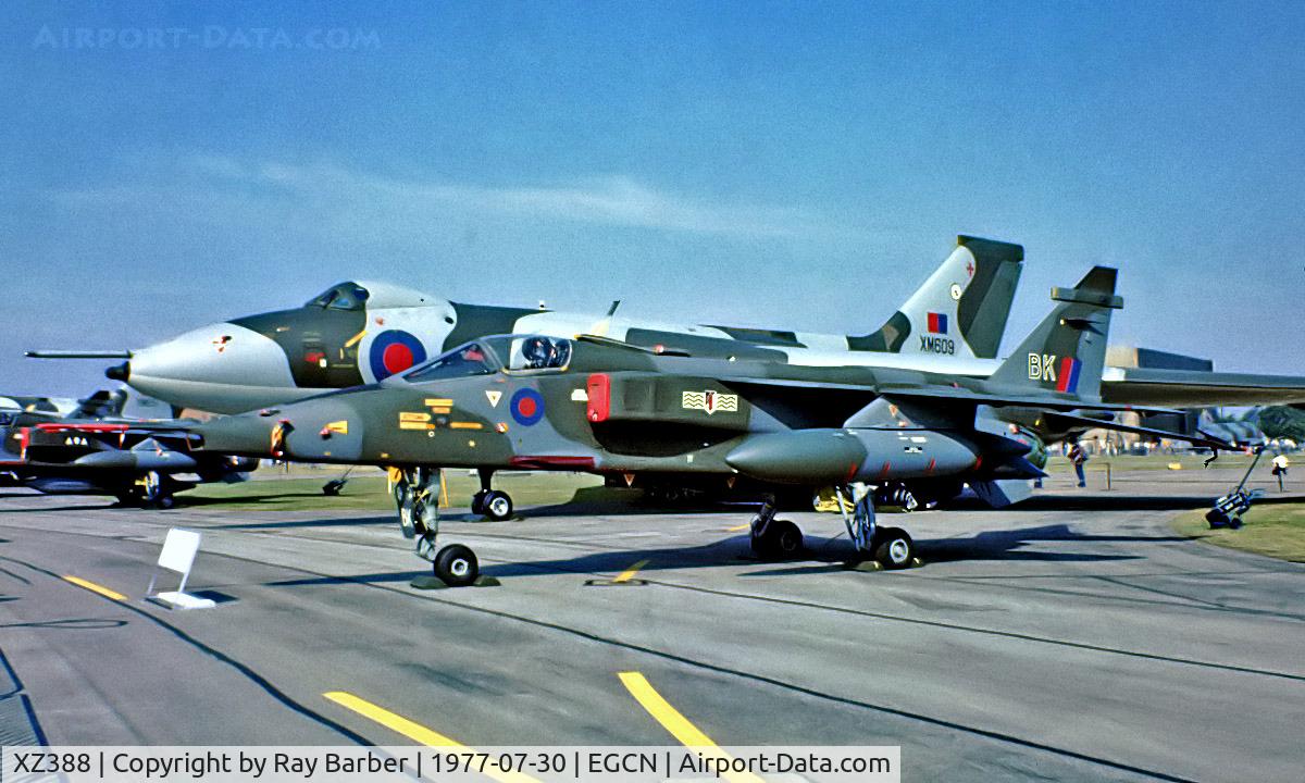 XZ388, 1977 Sepecat Jaguar GR.1 C/N S.153, XZ388   SEPECAT Jaguar GR.1 [S-153] (Royal Air Force) RAF Finningley~G 30/07/1977. From a slide Written off in Germany 01-04-1985