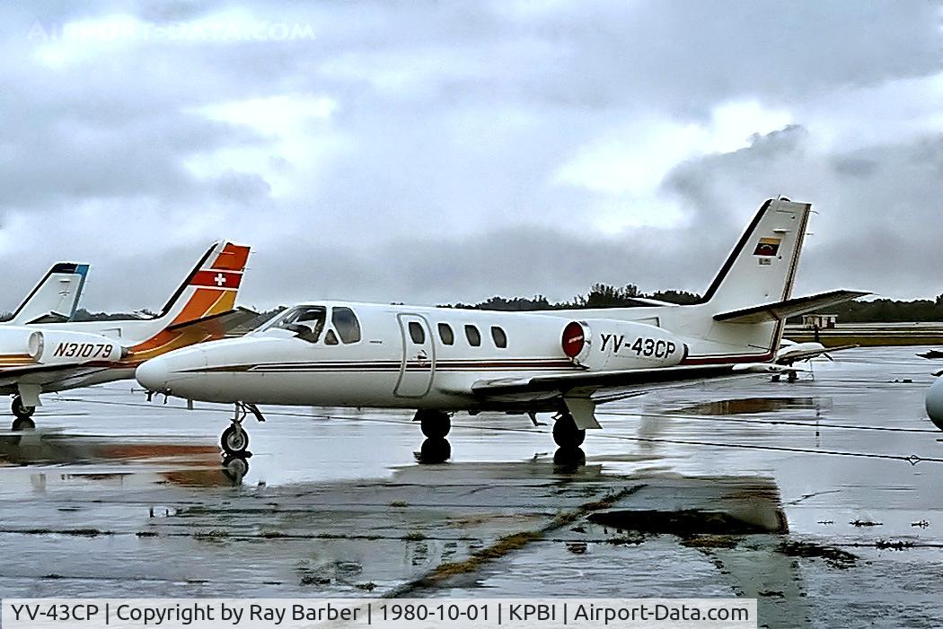 YV-43CP, 1975 Cessna 500 Citation I C/N 500-0284, YV-43CP   Cessna Citation I [500-0284] Palm Beach Int'l~N 10/10/1980. From a slide.