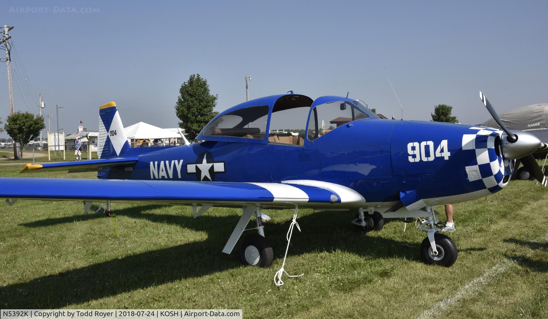 N5392K, 1951 Ryan Navion B C/N NAV-4-2292B, Airventure 2018