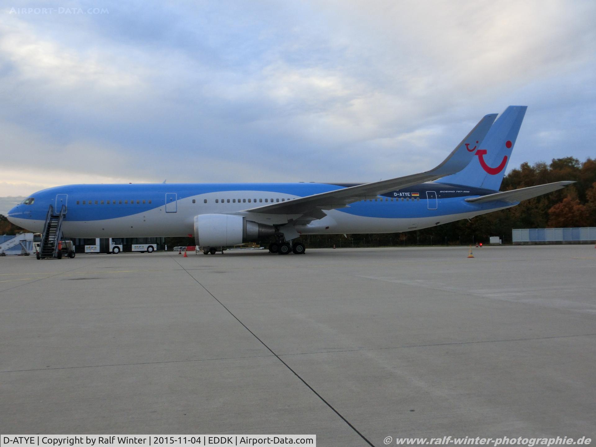 D-ATYE, 1998 Boeing 767-304/ER C/N 28979, Boeing 767-304ER(W) - X3 TUI TUIfly - 28979 - D-ATYE - 04.11.2015 - CGN