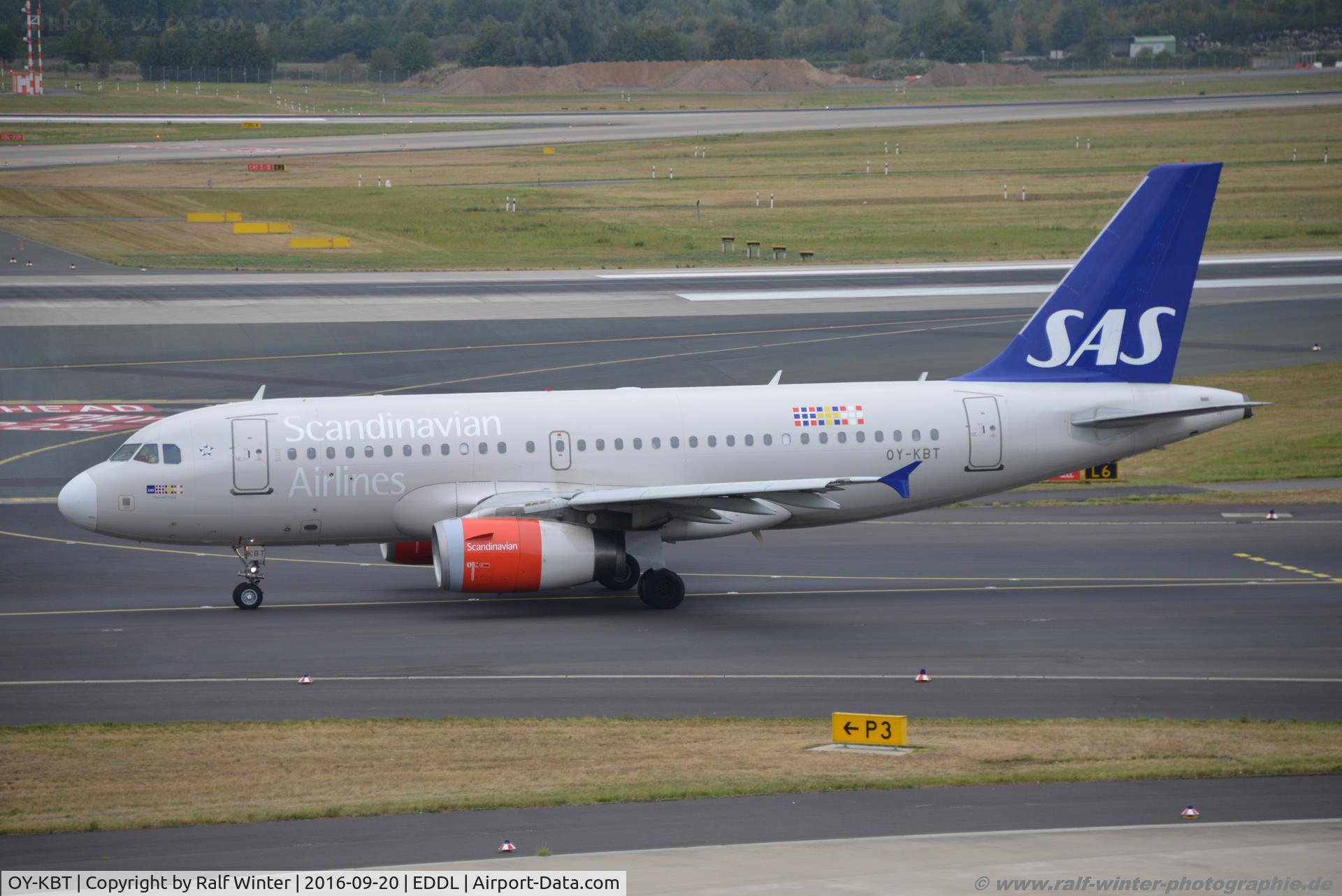 OY-KBT, 2007 Airbus A319-131 C/N 3292, Airbus A319-131 - SK SAS Scandinavien Airlines 'Ragnvald Viking' - 3292 - OY-KBT - 20.09.2016 - DUS
