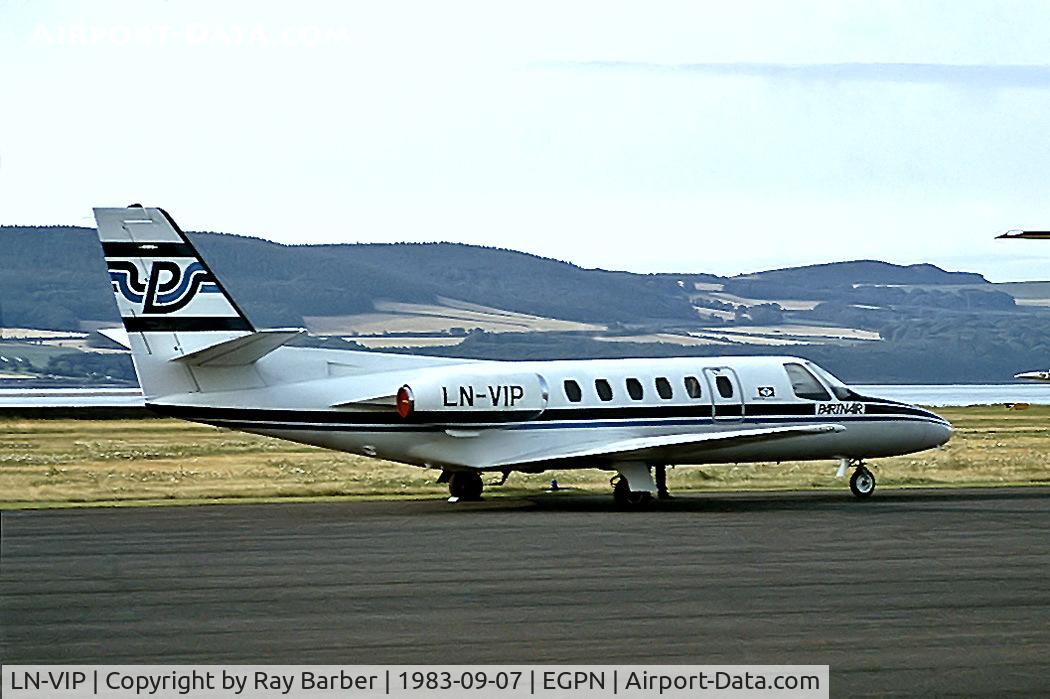 LN-VIP, 1980 Cessna 550 Citation II C/N 550-0124, LN-VIP   Cessna Citation II [550-0124] (Partnair) Dundee-Riverside~G 07/09/1983 This is a Cessna 550 not a Cessna 500.