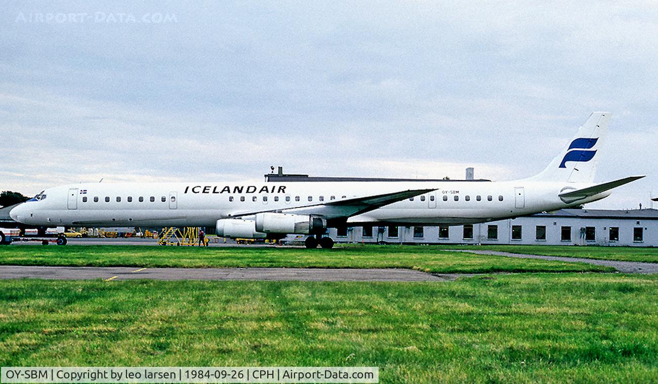 OY-SBM, 1968 Douglas DC-8-63 C/N 45924, Copenhagen 26.9.1984 on lease to Icelandair
