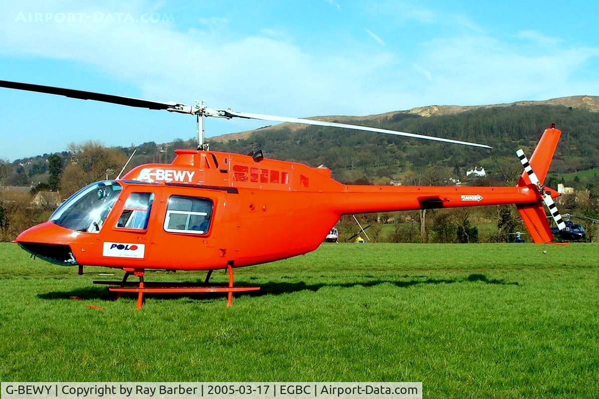 G-BEWY, 1969 Bell 206B JetRanger II C/N 348, G-BEWY   Bell 206B  Jet Ranger II [348] (Polo Aviation Ltd) Cheltenham Racecourse~G 17/03/2005