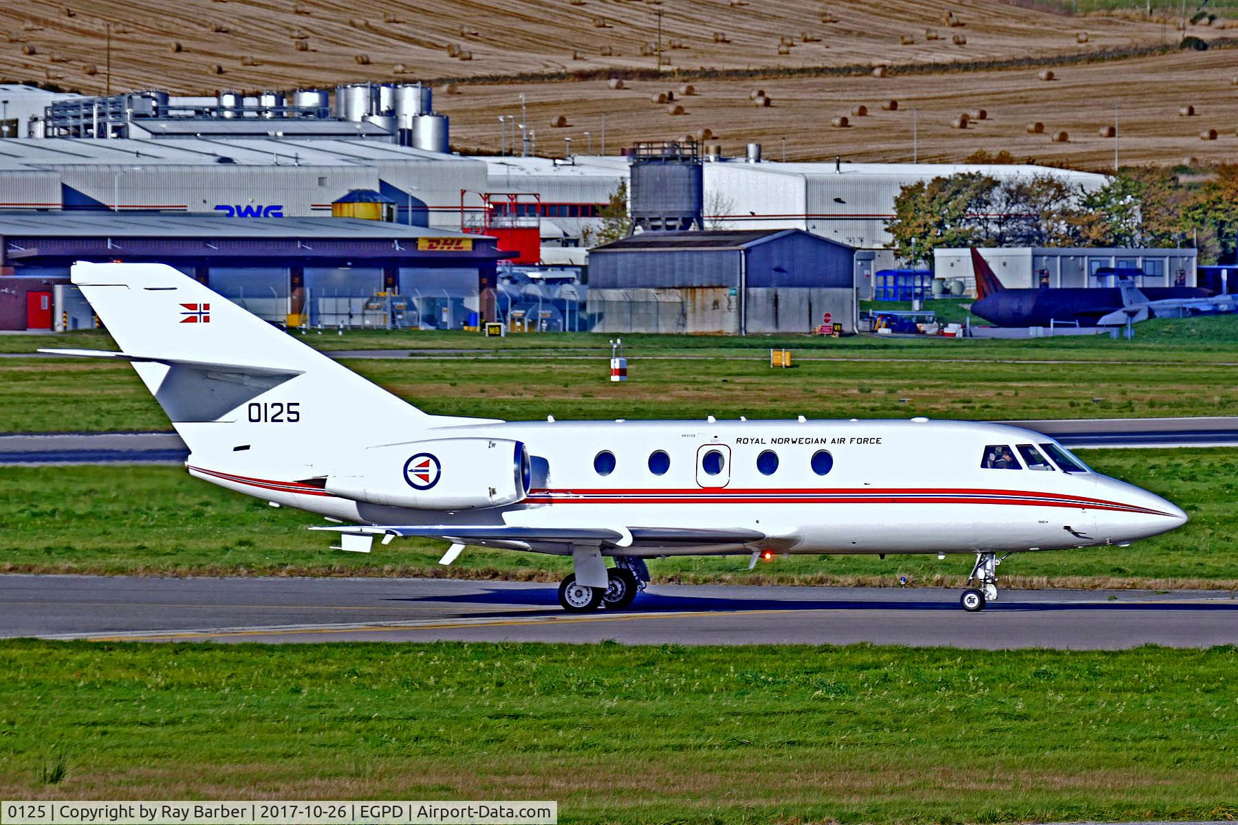 0125, Dassault Falcon (Mystere) 20C-5 C/N 125, 0125   Dassault Falcon 20ECM [125] (Royal Norwegian Air Force) Aberdeen (Dyce)~G 26/10/2017