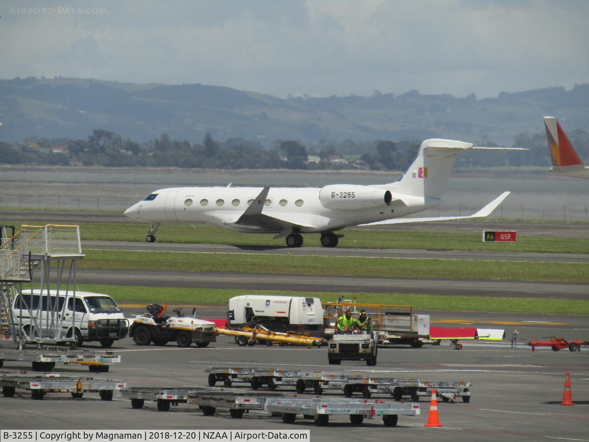 B-3255, 2015 Gulfstream Aerospace G650 (G-VI) C/N 6181, just landed at AKL