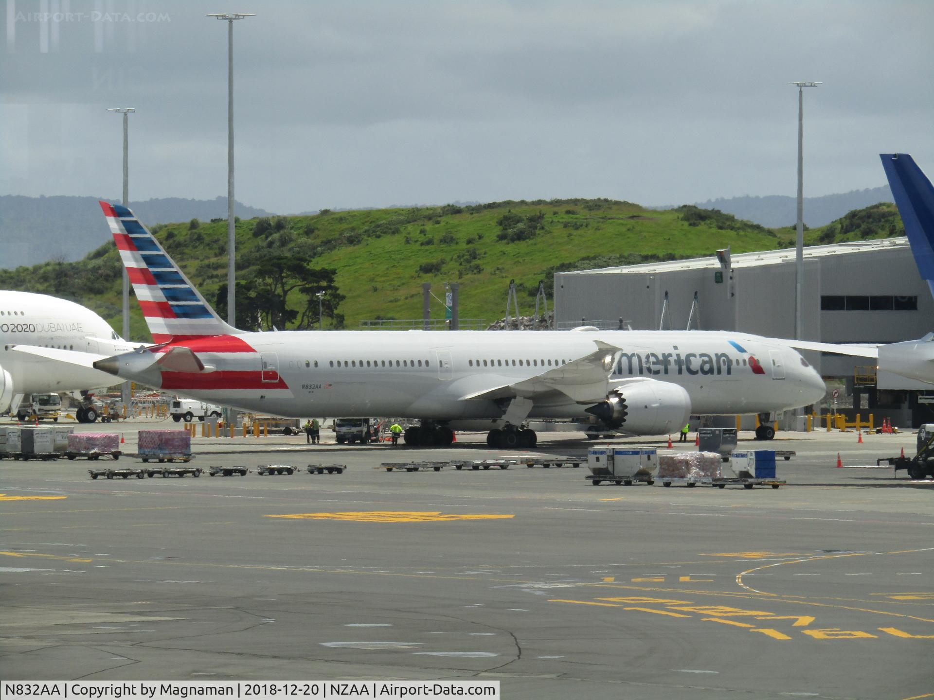 N832AA, 2017 Boeing 787-9 Dreamliner C/N 40638, daily visitor to AKL
