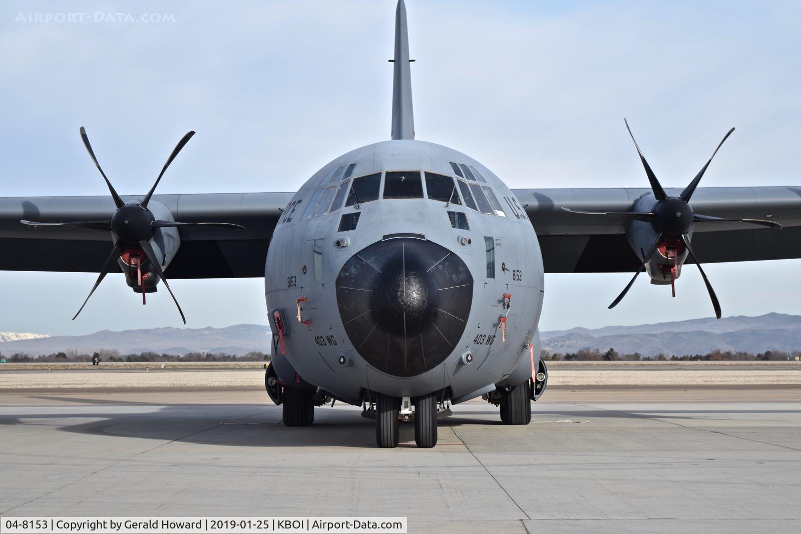 04-8153, 2004 Lockheed Martin C-130J-30 Super Hercules C/N 382-5561, Parked on the south GA ramp.  815th Airlift SQ. “Flying Jennies”, 403rd Wing, AFRC, Keesler AFB, MS.