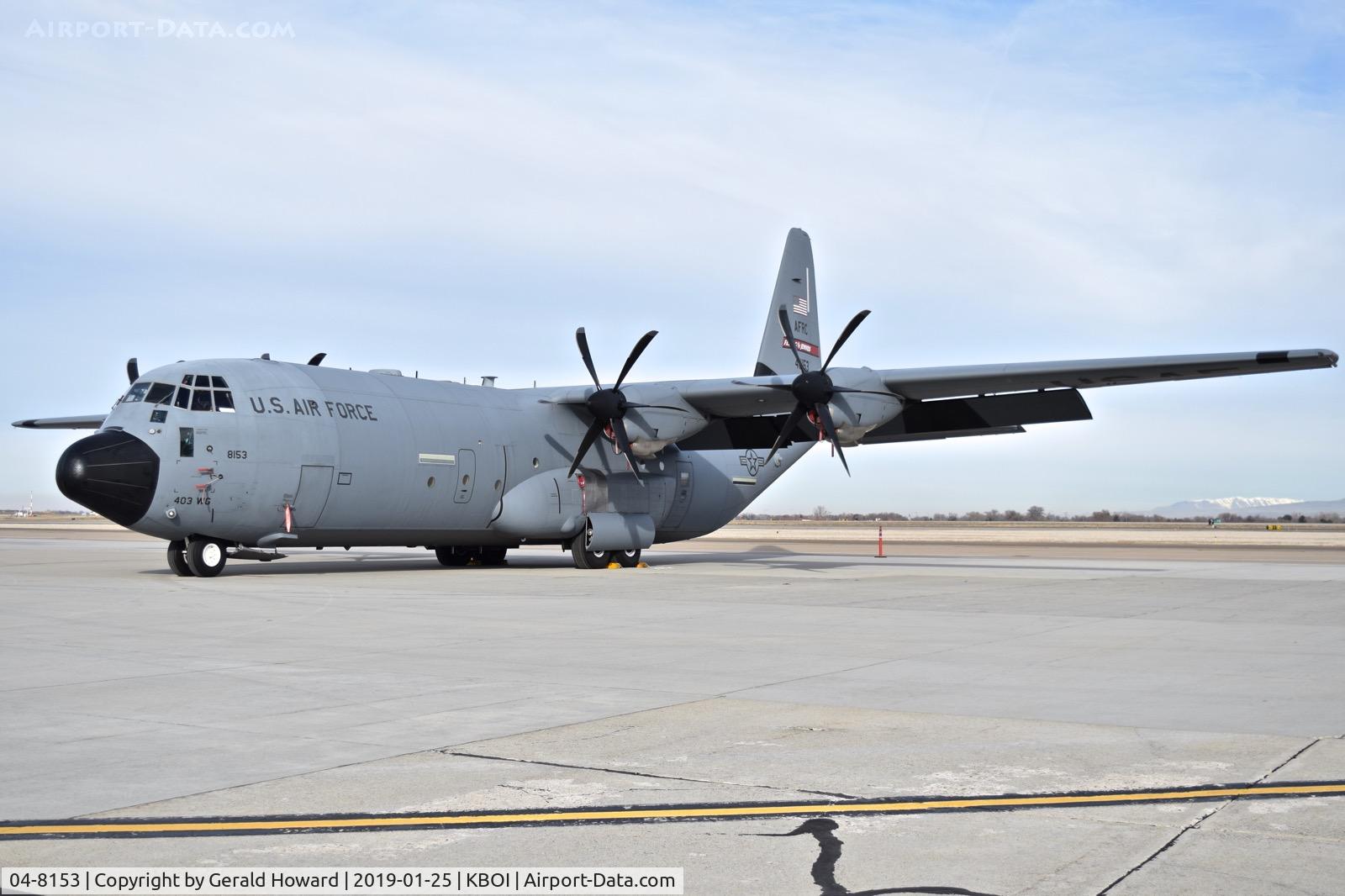 04-8153, 2004 Lockheed Martin C-130J-30 Super Hercules C/N 382-5561, Parked on the south GA ramp.  815th Airlift SQ. “Flying Jennies”, 403rd Wing, AFRC, Keesler AFB, MS.