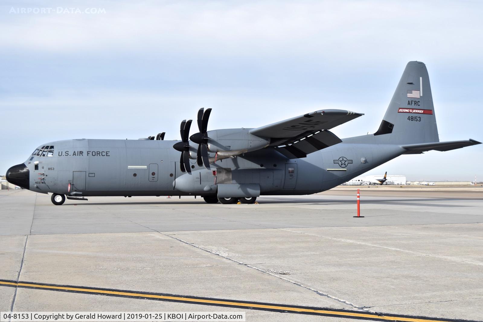 04-8153, 2004 Lockheed Martin C-130J-30 Super Hercules C/N 382-5561, Parked on the south GA ramp.  815th Airlift SQ. “Flying Jennies”, 403rd Wing, AFRC, Keesler AFB, MS.