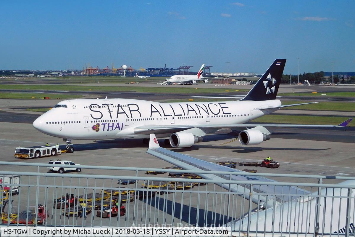 HS-TGW, 1997 Boeing 747-4D7 C/N 27724, At Mascot