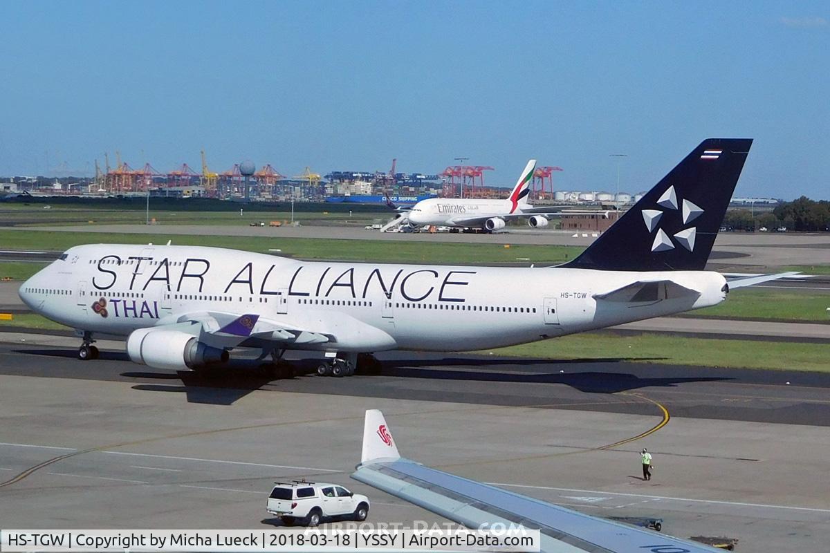 HS-TGW, 1997 Boeing 747-4D7 C/N 27724, At Mascot