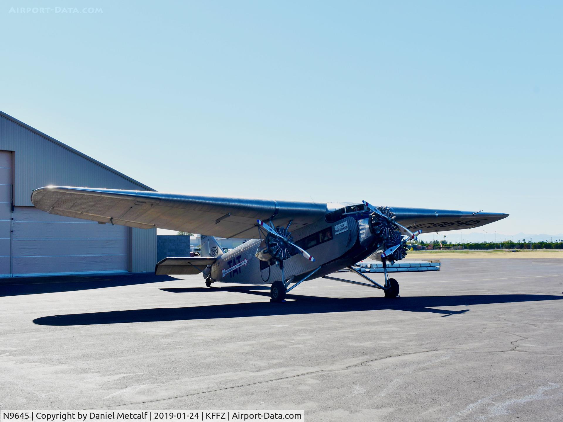 N9645, 1928 Ford 5-AT-B Tri-Motor C/N 8, Seen at Falcon Field Municipal Airport.