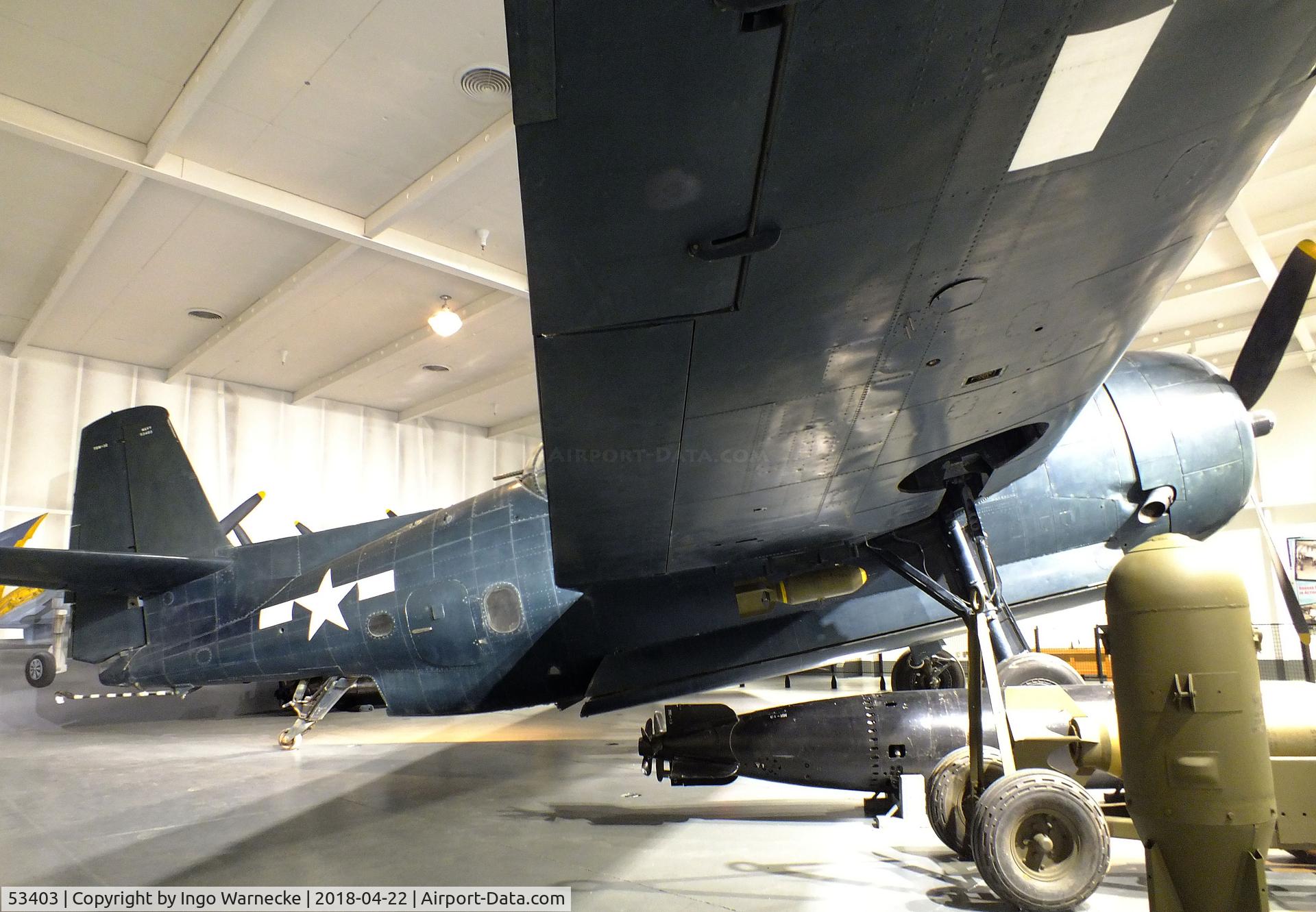 53403, General Motors TBM-3E Avenger C/N unknown_53403, Grumman (General Motors) TBM-3E Avenger, displayed to represent the aircraft flown by president George H.W. Bush in WW II, at the National Museum of the Pacific War, Fredericksburg TX