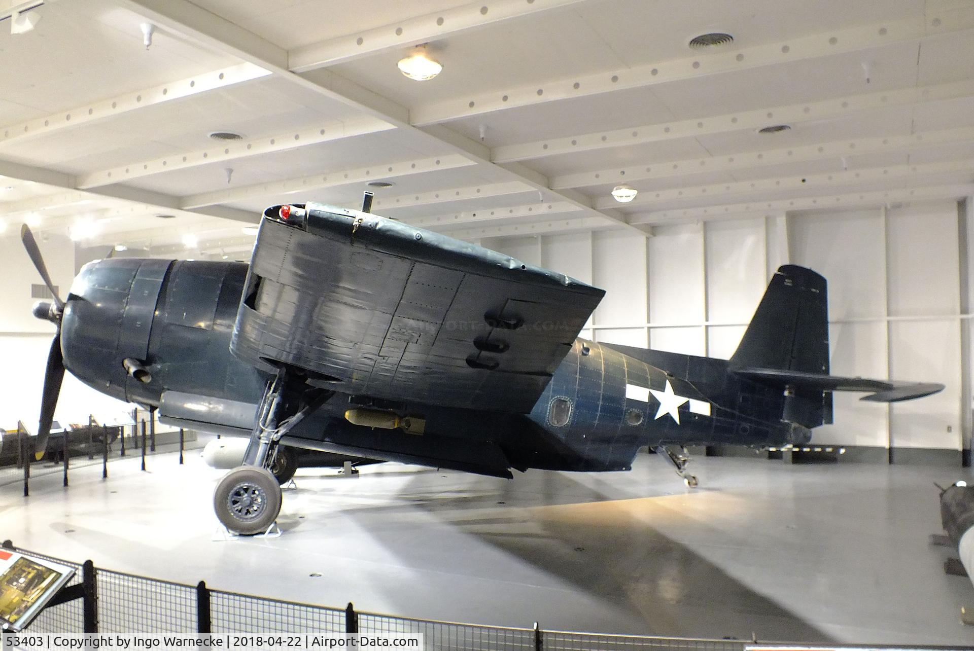 53403, General Motors TBM-3E Avenger C/N unknown_53403, Grumman (General Motors) TBM-3E Avenger, displayed to represent the aircraft flown by president George H.W. Bush in WW II, at the National Museum of the Pacific War, Fredericksburg TX