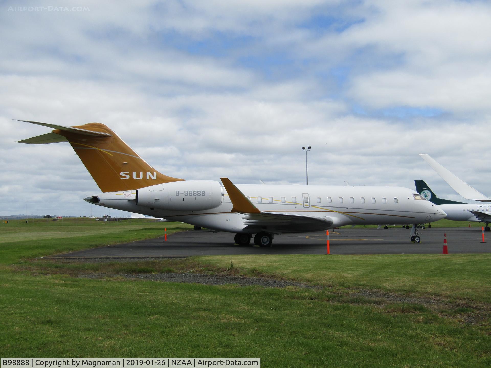 B98888, 2011 Bombardier BD-700-1A10 Global Express C/N 9477, at AKL for chinese new year