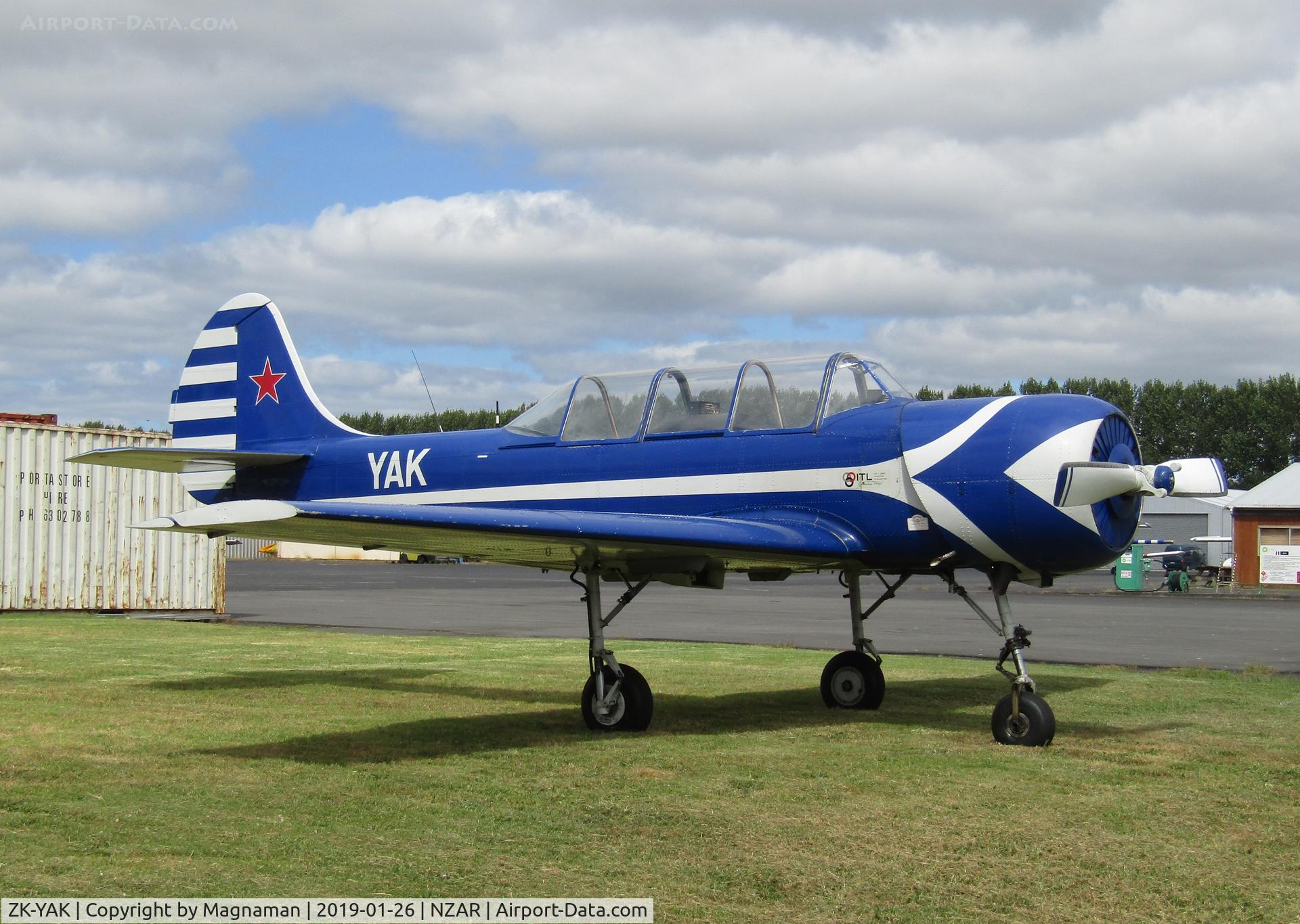 ZK-YAK, Yakovlev Yak-52 C/N 9712002, it is was it says on the tin