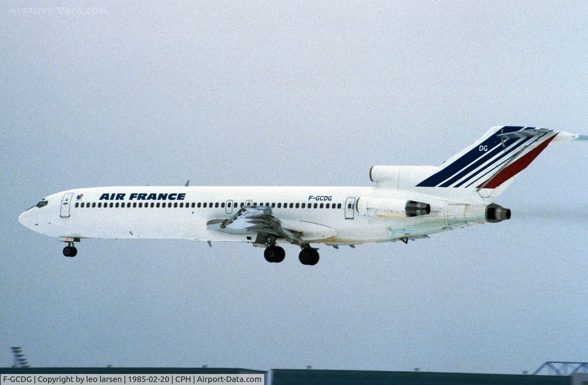 F-GCDG, 1980 Boeing 727-228 C/N 22288, Copenhagen 20.2.1985