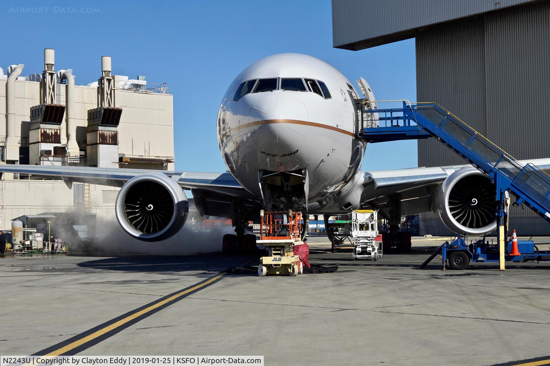N2243U, 2017 Boeing 777-300/ER C/N 63723, SFO 2019.