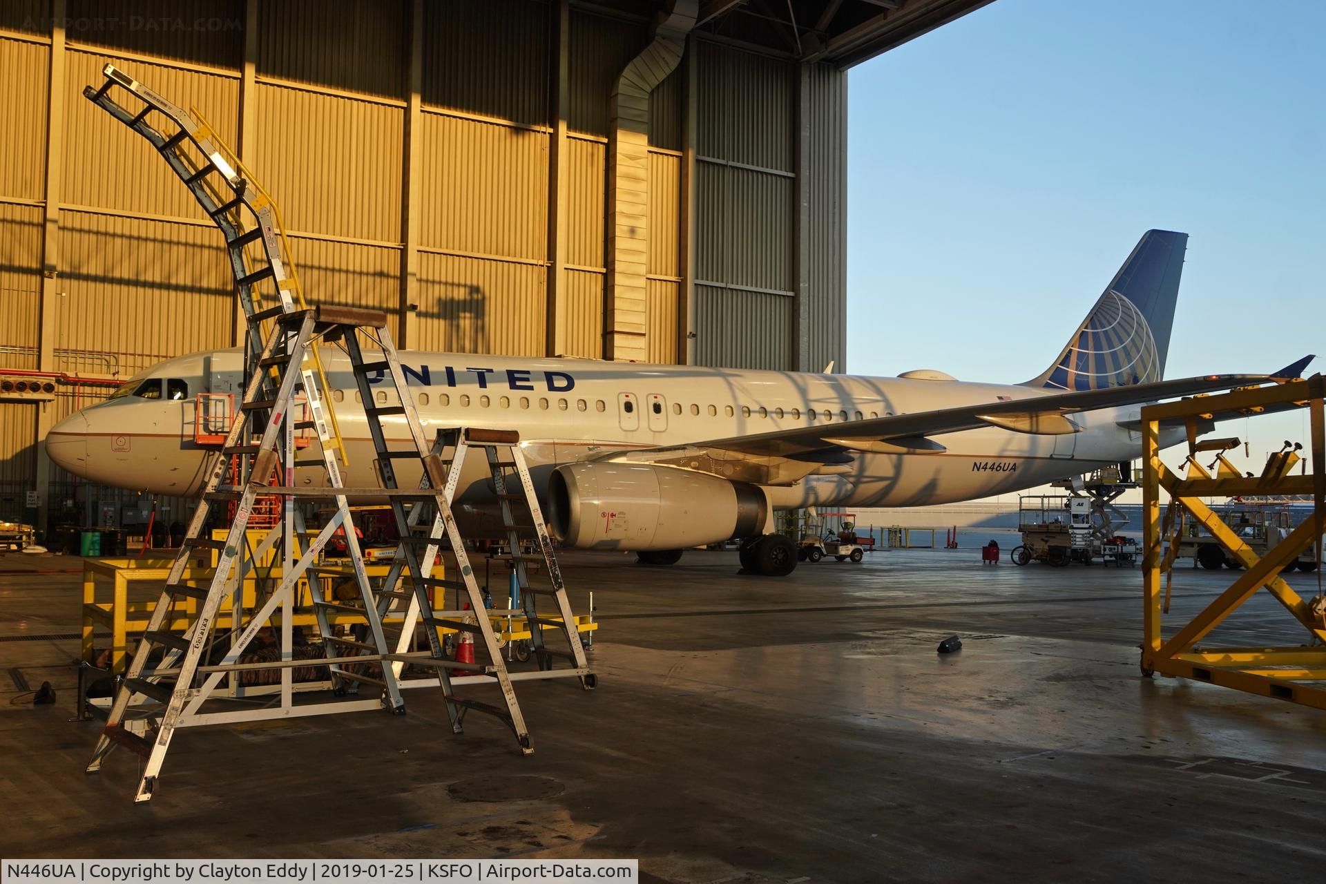 N446UA, 1998 Airbus A320-232 C/N 834, SFO 2019.
